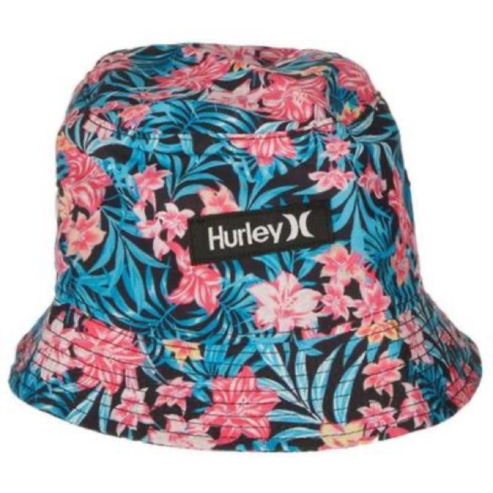 Hurley Girls Floral Tropical UPF 50+ Vented Bucket Hat, NWT